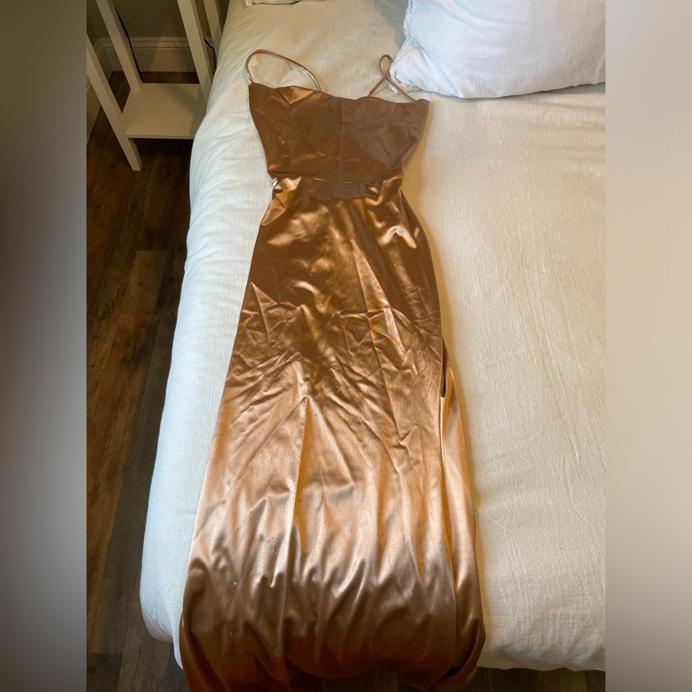 Windsor gold satin dress